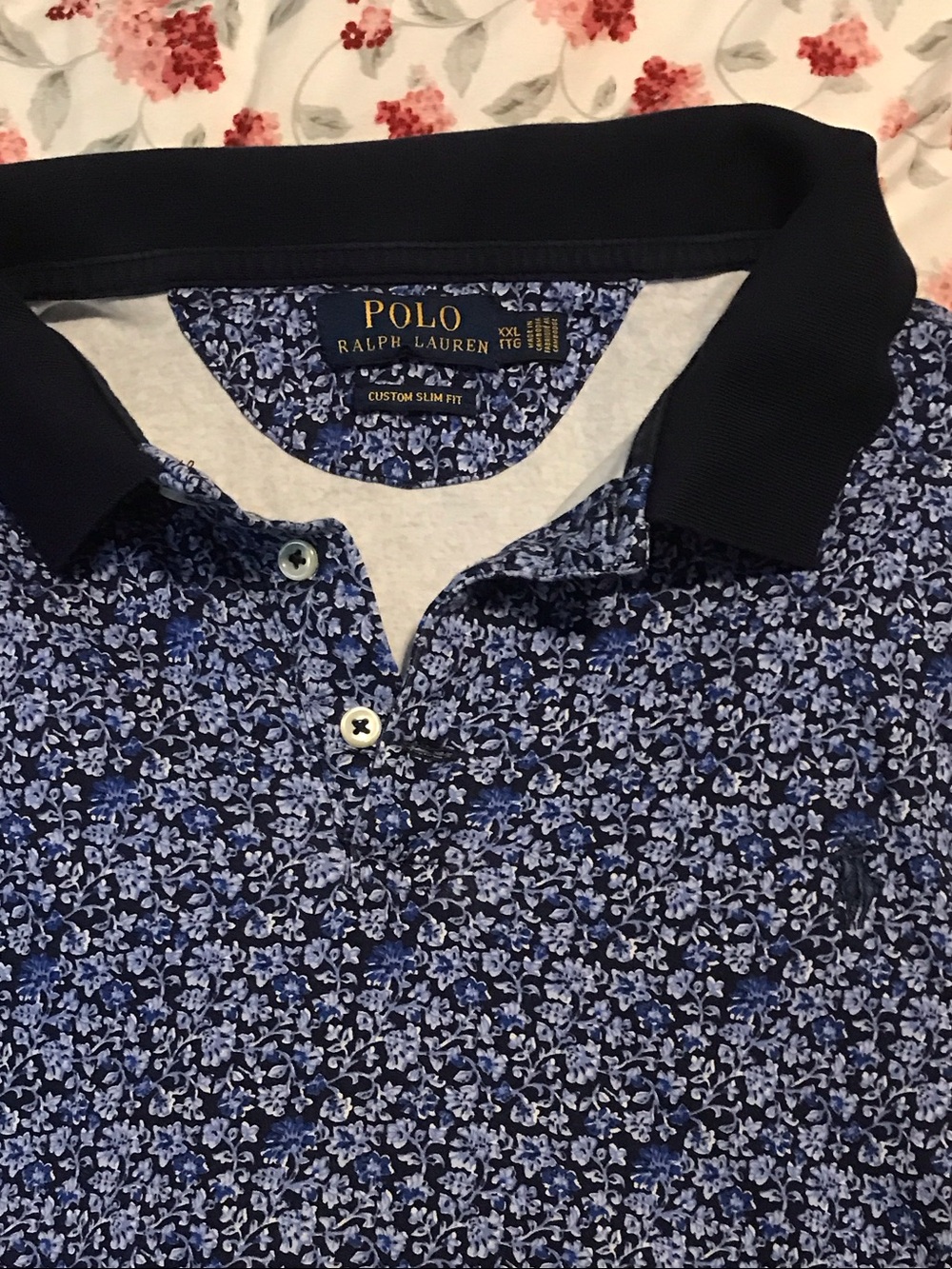 Polo by Ralph Lauren Navy and Light Blue Floral Polo